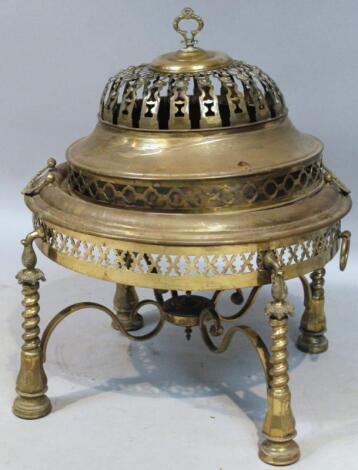 An unusual brass censer