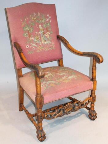 An early 20thC William and Mary design armchair