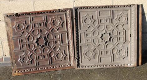 Two early 18thC oak panels