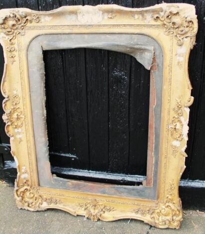 A 19thC rococo design gilt wood gesso and plaster gilt frame