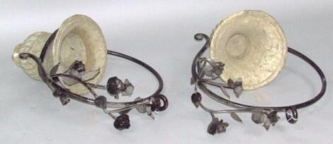 Two 20thC plaster classical design urn shaped light fittings