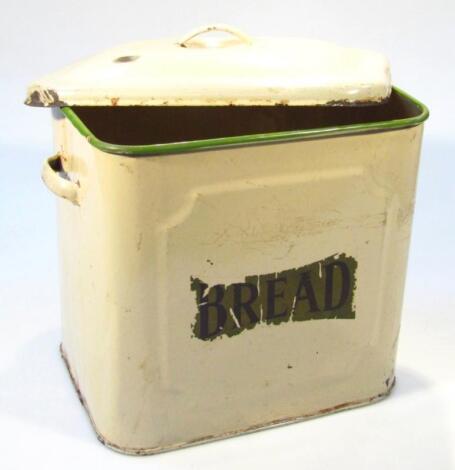 An early 20thC enamel bread bin