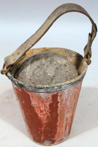 An early 20thC metal fire bucket