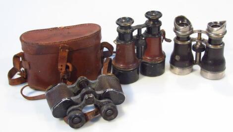 Various early 20thC binoculars