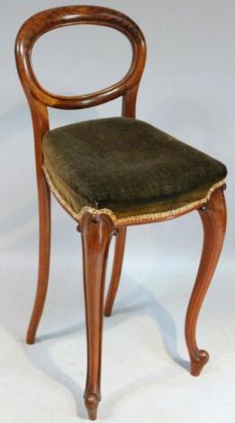 A 19thC mahogany and rosewood stained balloon back highchair