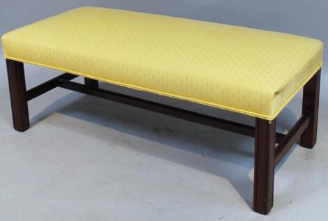 A 20thC rectangular duet stool