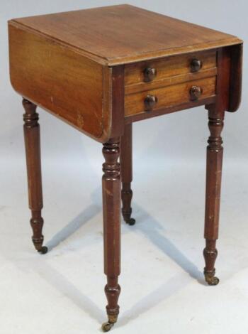 A 19thC mahogany drop leaf sofa table