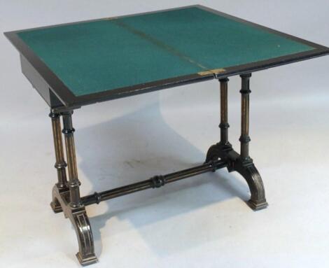 A 19thC ebonised games table