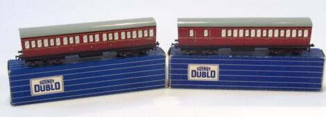 Two Hornby Dublo OO-gauge coaches