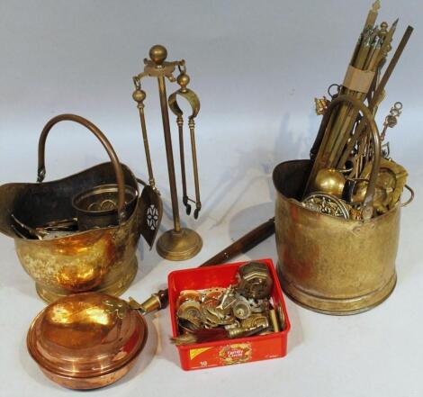 Various early 20thC copper and brassware