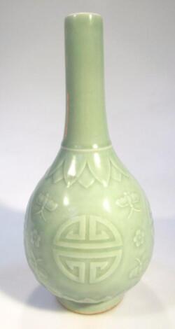 A Ming style celadon vase