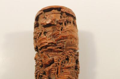 A late 19thC Chinese Qing period bamboo brush pot - 6