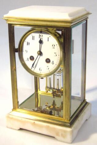 A late 19thC French four glass mantel clock