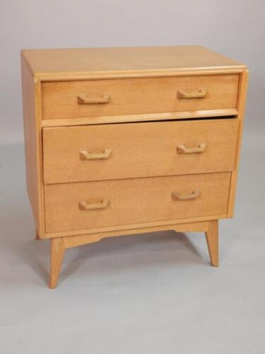 A G Plan light oak small chest of three drawers