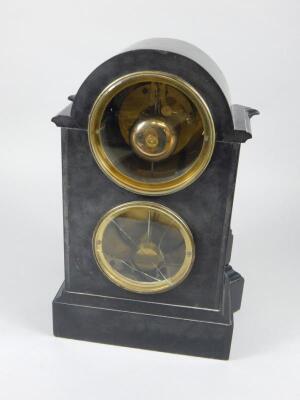 A late 19thC French mantel clock and barometer - 4