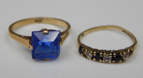 Two 9ct gold dress rings