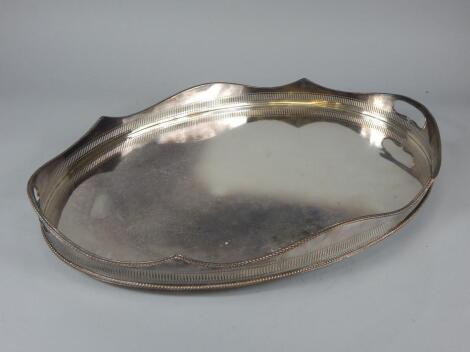 A silver plated oval tray