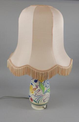 A Poole pottery table lamp base