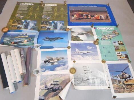 A large quantity of general aircraft related posters