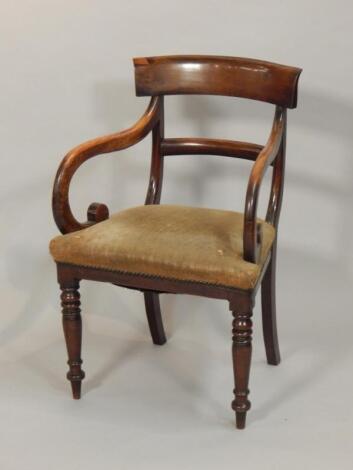 A 19thC mahogany carver chair