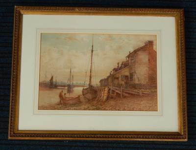 J Waite (19thC). Fishing harbour - 3