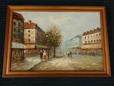 Caroline C Burnett (20thC). Paris street scene - 3