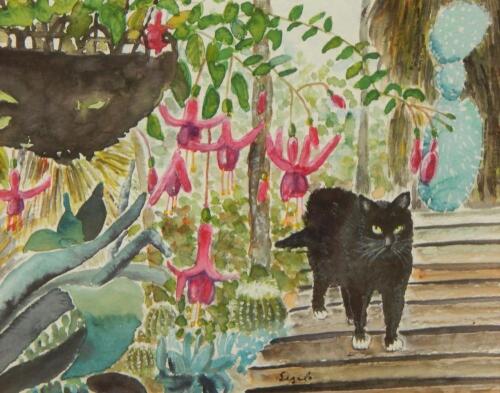 Fred Segal (20thC). A Cat at Kew