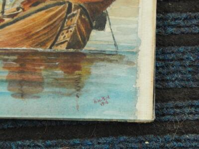 H W Bird (19th/20thC). Fishing smacks in coastal scene - 5