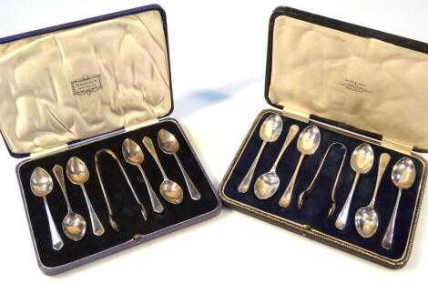 A George V silver teaspoon set