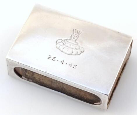 A George VI silver matchbox case