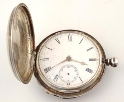 A Victorian silver hunter pocket watch