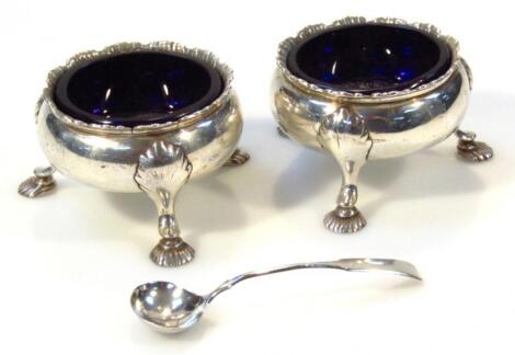 A pair of George III silver open salts