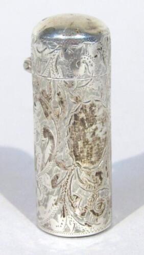 A late Victorian silver perfume bottle