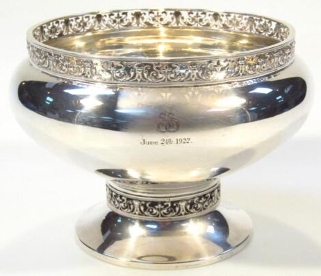 A George V silver rose bowl