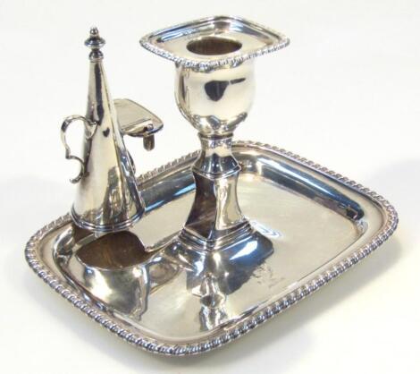 A George III silver taper candlestick