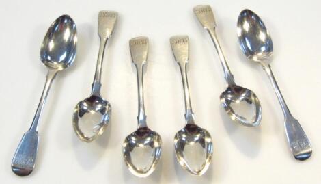 A set of six George V silver teaspoons