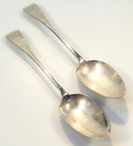 A pair of Victorian silver tablespoons