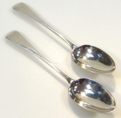 A pair of Victorian silver tablespoons