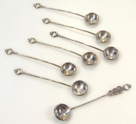 A set of seven Indian teaspoons