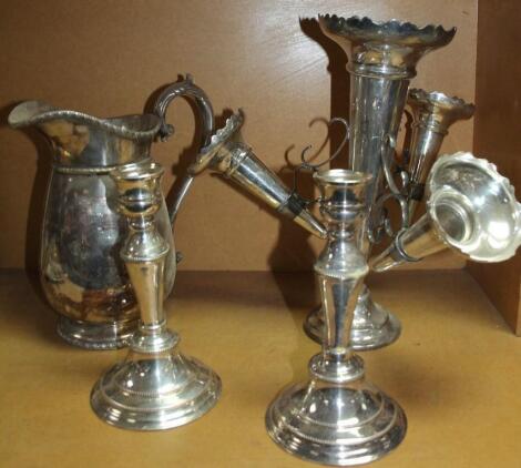 An early 20thC silver plated epergne