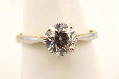 A ladies solitaire diamond ring