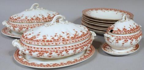 A Royal Worcester Vitreous pattern part dinner service