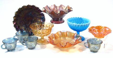 A quantity of early 20thC carnival glass