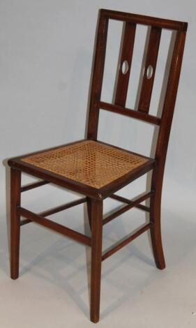 An Edwardian and boxwood strung bedroom chair