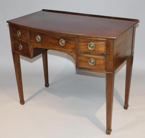 A late 19thC mahogany D-end dressing table