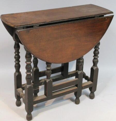 A principally 18thC oak dropleaf table