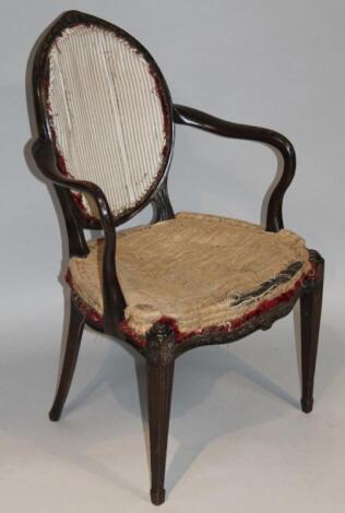 A late 19thC stained walnut spoon back occasional chair