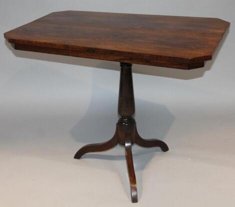 A 19thC rosewood snap top occasional table