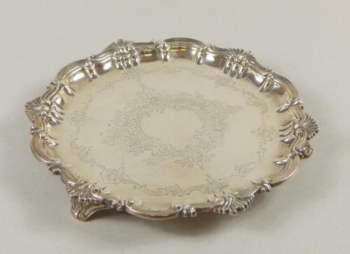 An Edwardian silver salver