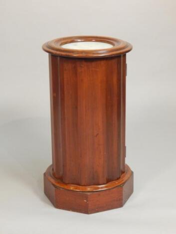 A Victorian walnut cylindrical pot cupboard